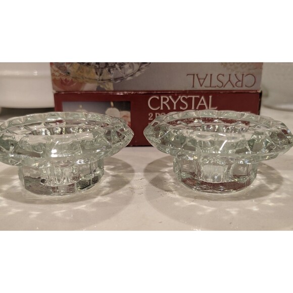 Crystal Candleholders For Tapers And Votive Candles NOS NW T - Picture 4 of 4